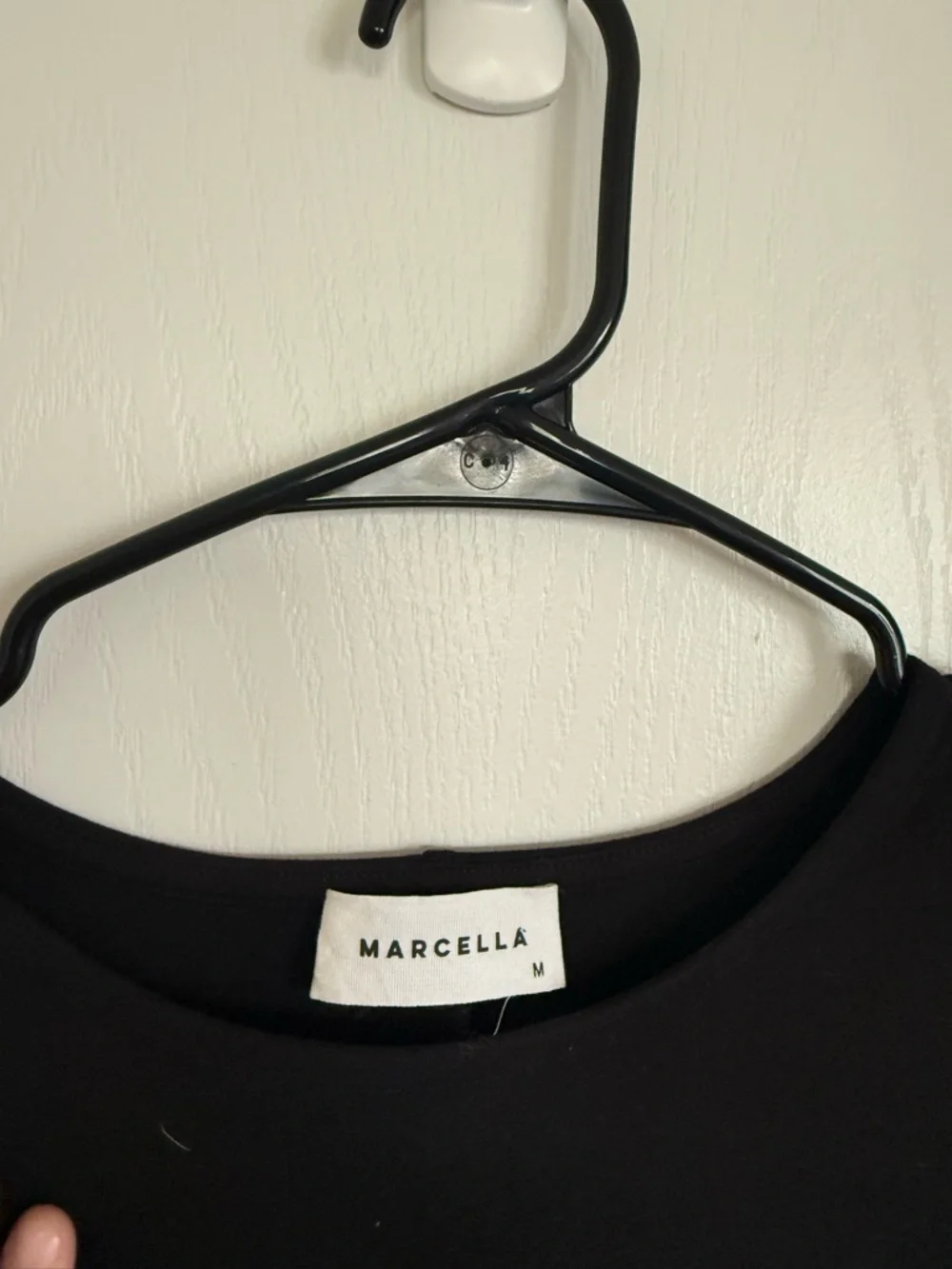 Marcella Bellerose Black Sheer Tulle Sleeve Mini Dress